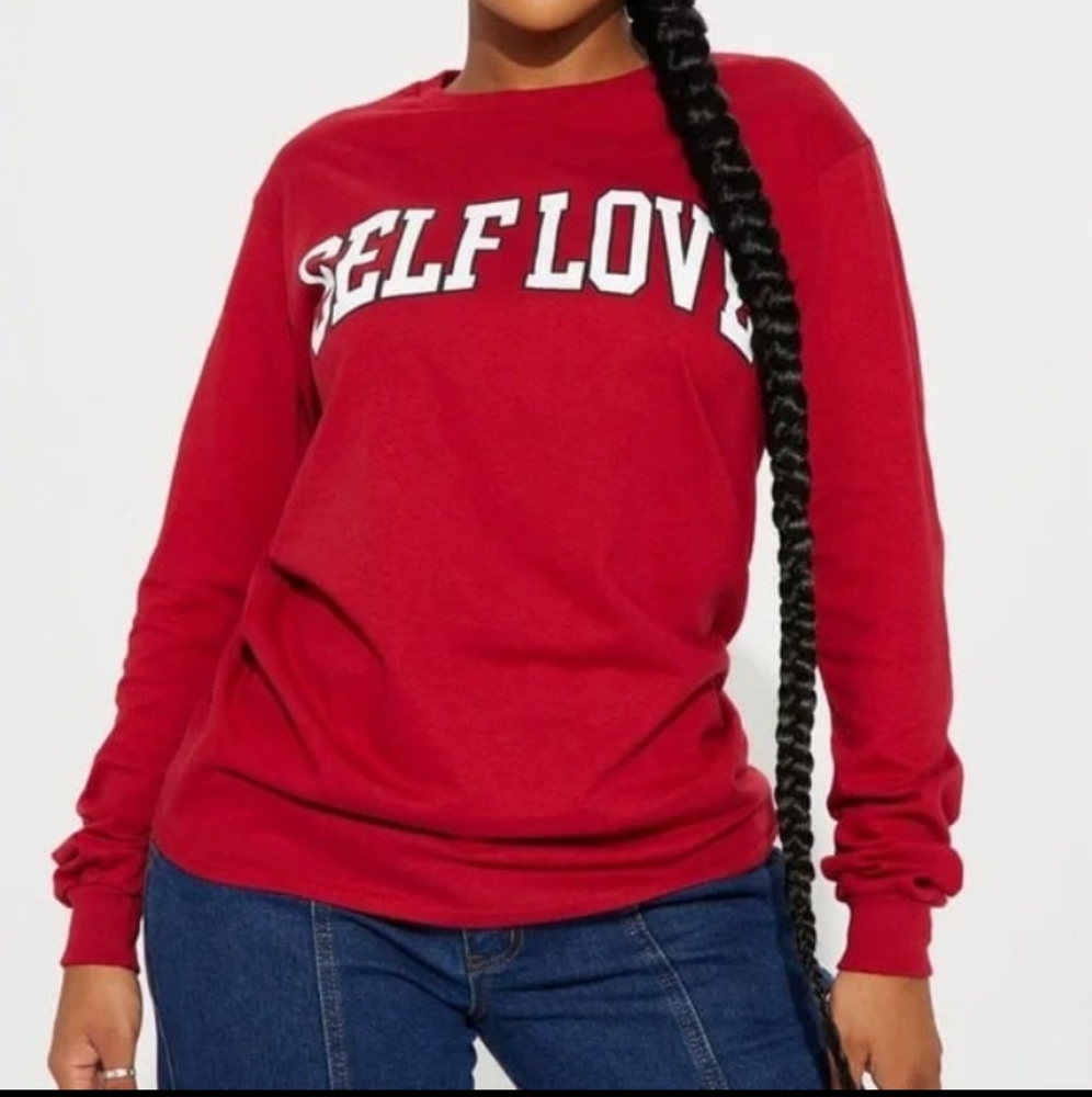 Women's sweater self love size medium nwt
